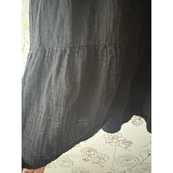 Salty Lemon Dress Size XL Extra Large Black Short Tiered 100 cotton Boho New 027 - Picture 2 of 6